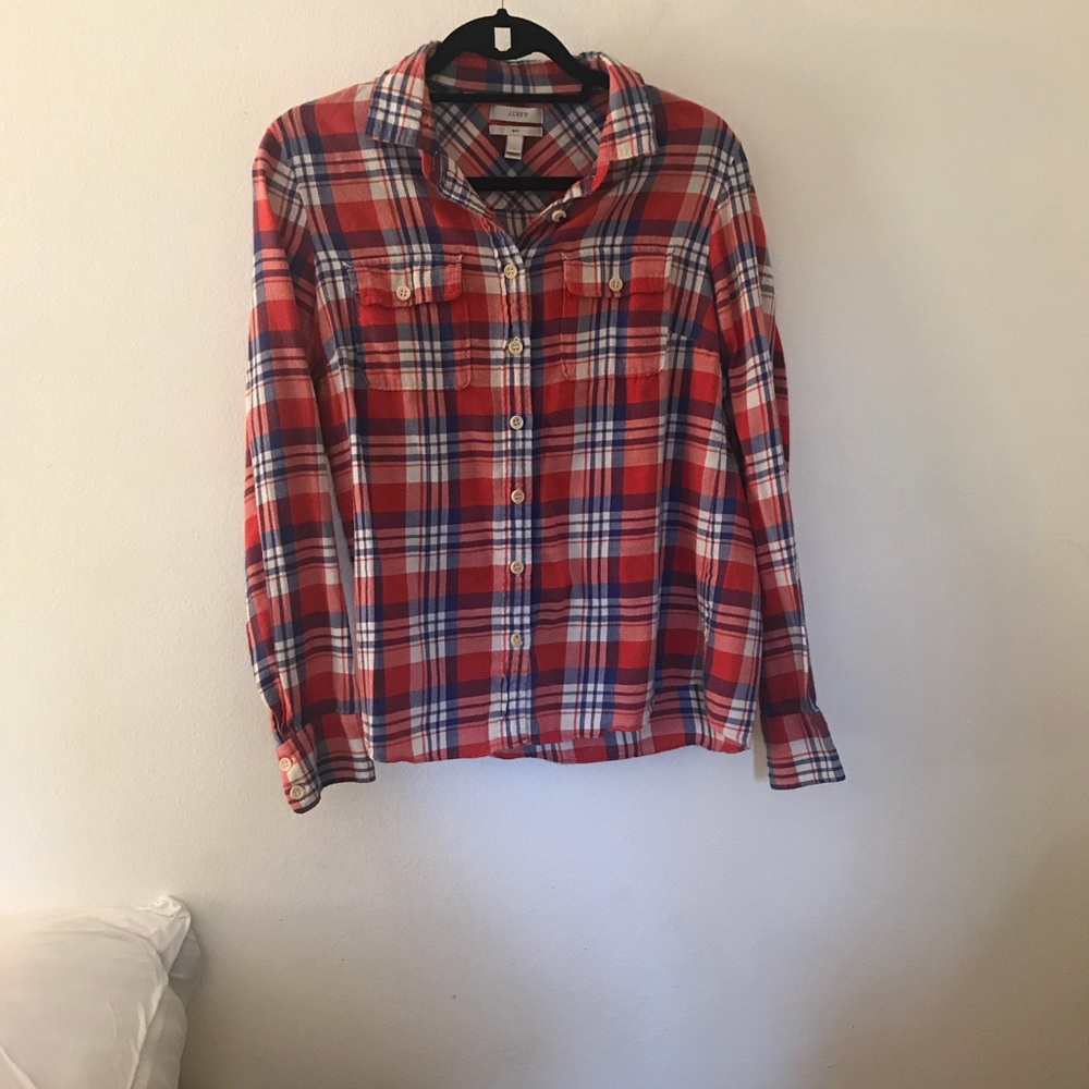 J Crew Long Sleeve Plaid Button up